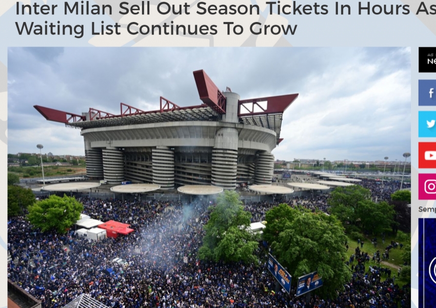 True Love! Inter Milan Season Tickets Sell Out in Hours, Club’s Key Concessions Warm Hearts-0