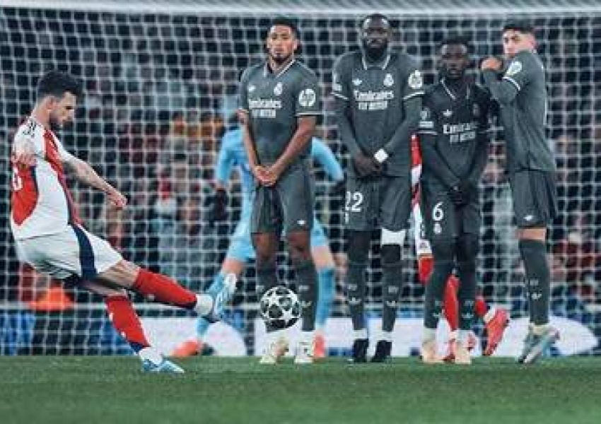 Declan Rice Channels Messi Magic: Two Free-Kick Stunners Crush Real Madrid in Champions League Masterclass-1